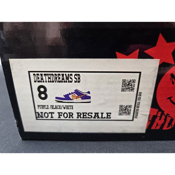 Death Dreams x The Closet Shoes Mens 8 SB Dunk Low White Purple Suede TSE 1-300 - Picture 15 of 15